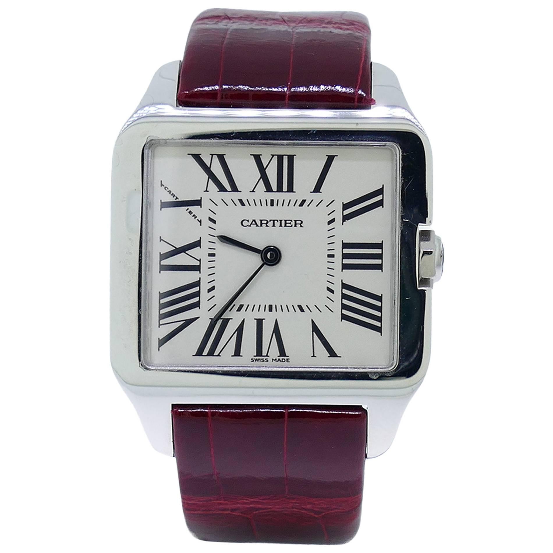 Cartier White Gold Santos Dumont Wristwatch Ref W2009451