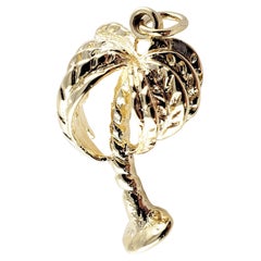 14 Karat Yellow Gold Palm Tree Charm