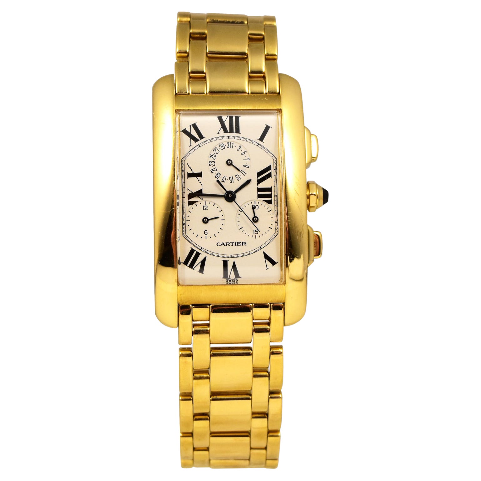 Cartier Tank Americaine Chronograph in 18k Yellow Gold Ref. 1730