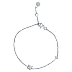 Shlomit Rogel Bracelet à pétales de fleurs en or blanc 14 carats et diamants de 0,24 carat