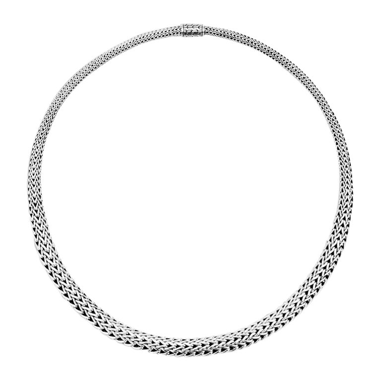 John Hardy Classic Sterling Silver Chain Pendant Necklace with Diamonds ...