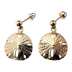 Vintage 14 Karat Yellow Gold Sand Dollar Earrings