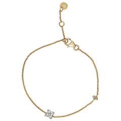 Bracciale con petali di fiori di diamante da 0,24 carati in oro giallo 14 carati, Shlomit Rogel