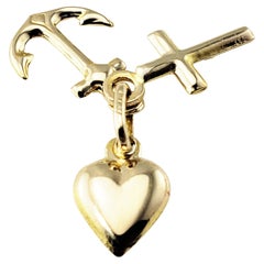 Vintage 14 Karat Yellow Gold Faith, Hope and Charity Charm