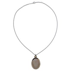 Jochen Pohl 40.44ct Grey Moonstone Gold Pendant Necklace