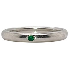 Tiffany & Co. Elsa Peretti Emerald & Sterling Silver Stacking Band Ring