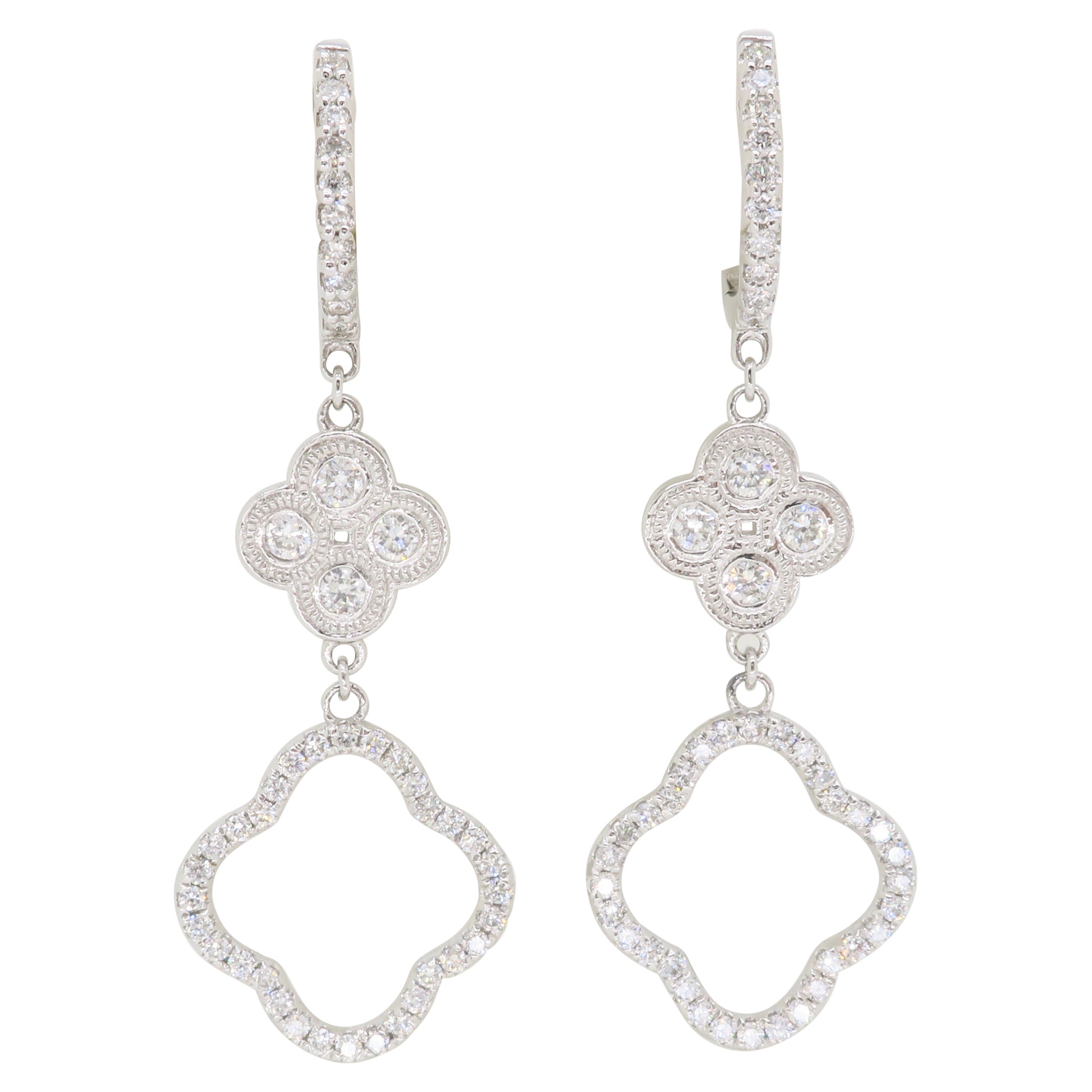 Clover Diamond Chandelier Drop Earrings