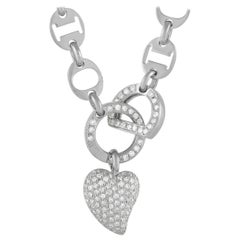 Christian Dior 18K White Gold 1.25 Ct Diamond Heart Necklace