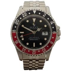 Vintage Rolex Stainless Steel GMT-Master II Automatic Wristwatch Ref 16710