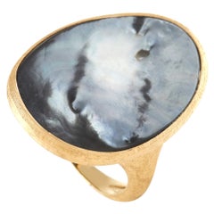 Marco Bicego Lunaria 18K Yellow Gold Black Mother of Pearl Ring