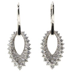 2.38 Carat Diamond Drop Earrings in 18 Karat White Gold