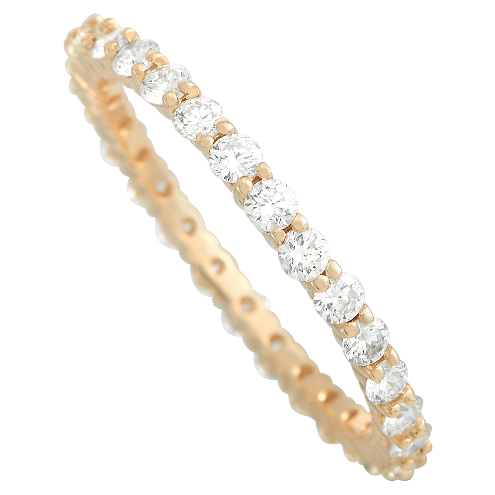 LB Exclusive 14K Yellow Gold 1.00 Ct Diamond Eternity Band Ring