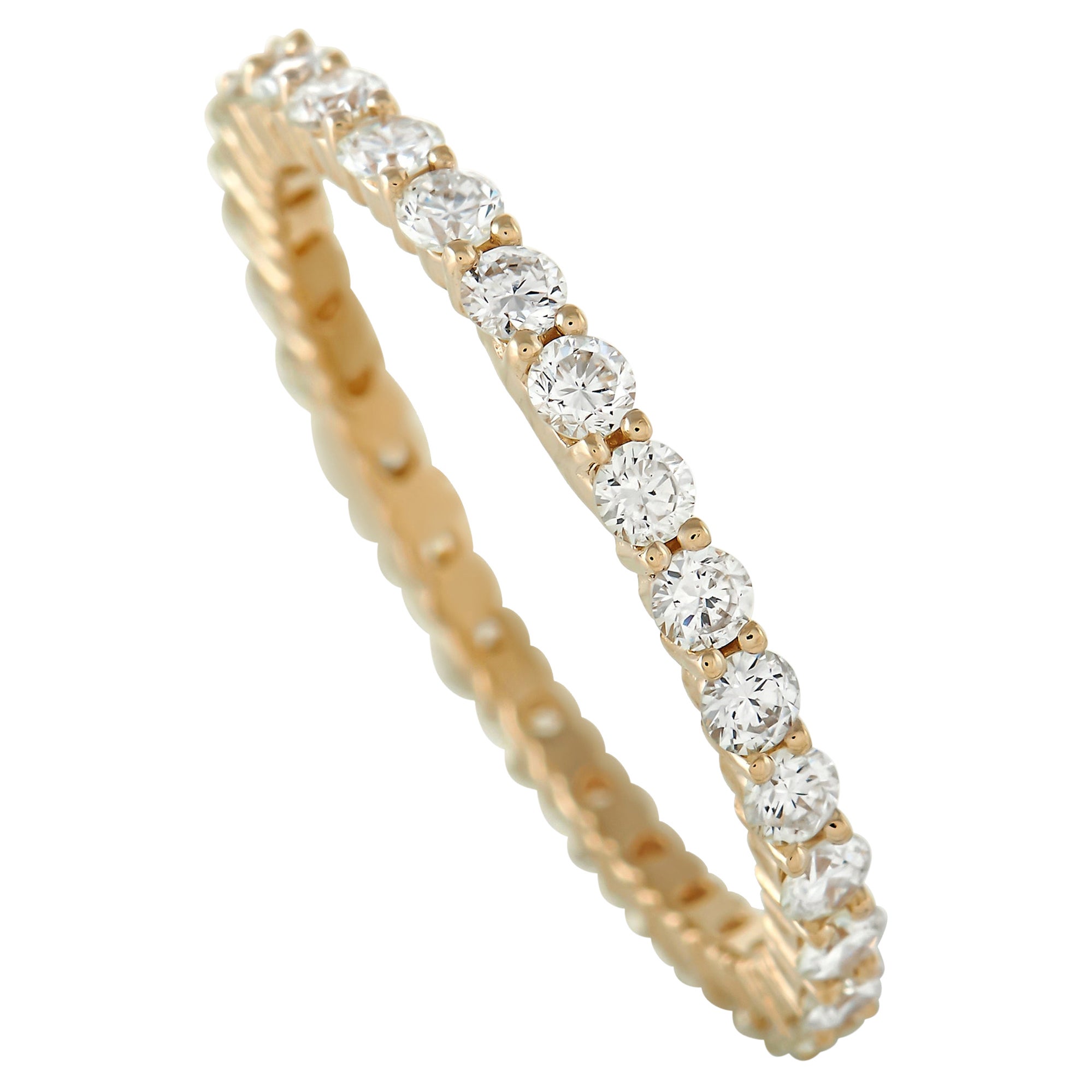 LB Exclusive 14K Yellow Gold 1.00 Ct Diamond Infinity Ring