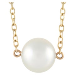 Mikimoto 14K Yellow Gold Pearl Pendant Necklace