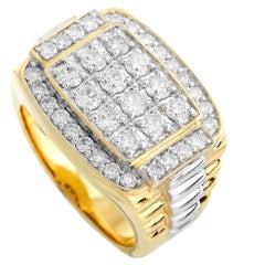 LB Exclusive 10K Yellow Gold 2.00 Ct Diamond Men's Ring