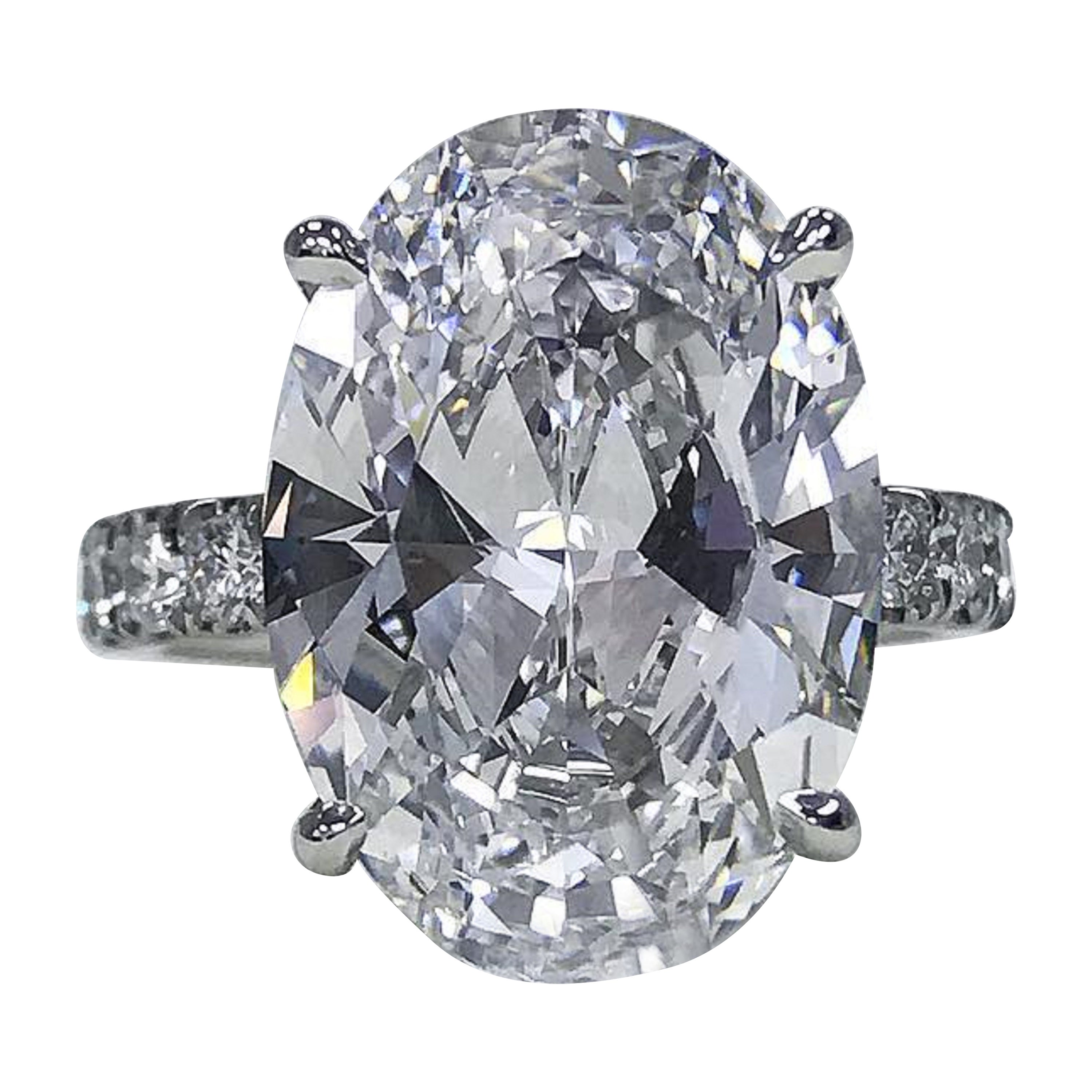 TYPE 2A I Flawless GIA Certified 5.67 Carat Oval Cut Solitaire Diamond Ring