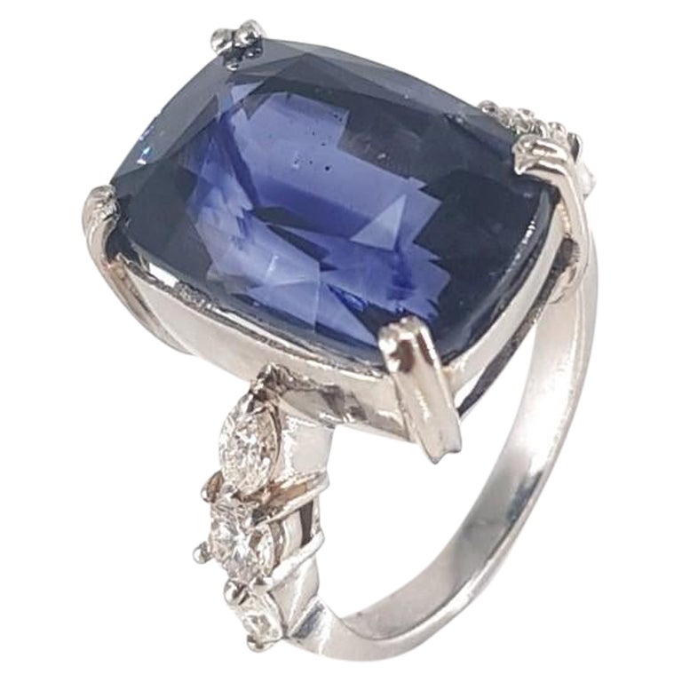 Red Sapphire and Platinum Diamond Ring at 1stDibs