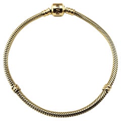 Used Pandora 14 Karat Yellow Gold Charm Bracelet With Box