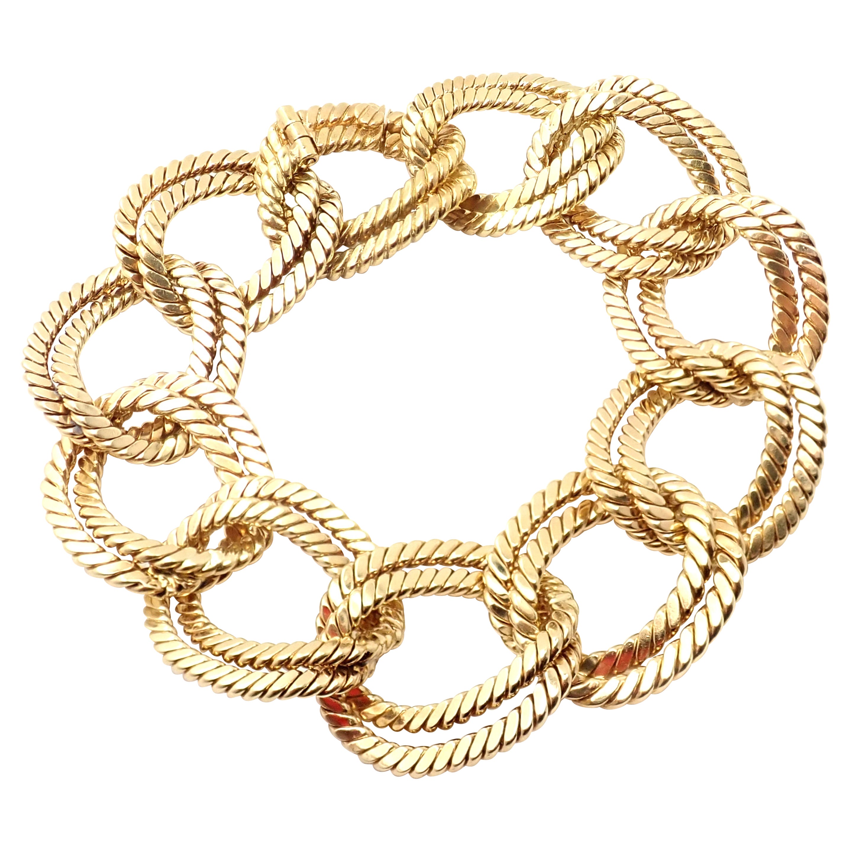 Verdura - Bracelet en or jaune à maillons de corde