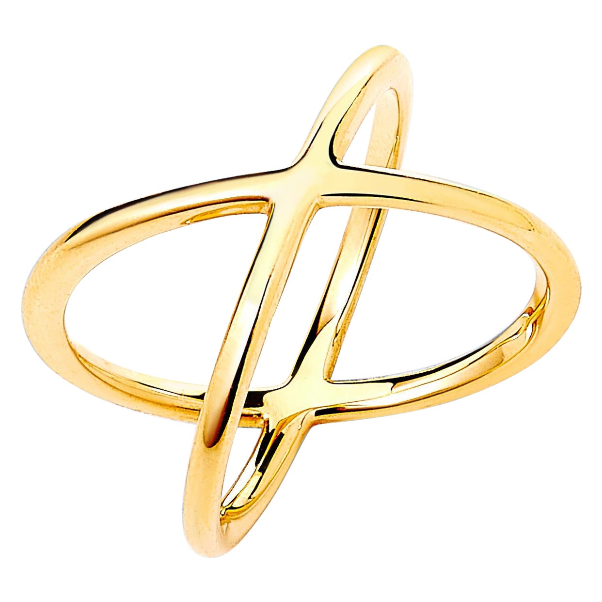 Syna Yellow Gold Cross Ring