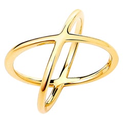 Syna Yellow Gold Cross Ring