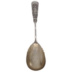 Gorham Sterling Silver Fontainebleau Bright Cut Gold Wash Bowl Jelly Spoon