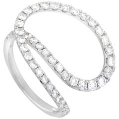 LB Exclusive 18 Karat White Gold 1.15 Carat Diamond Spiral Ring
