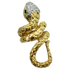 David Webb Gold Diamond Snake Ring