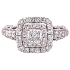 Vera Wang Love Princess Diamond 1 1/3 Tcw Engagment Ring 14kt White Gold