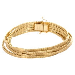 Vintage Italian, 18 Karat Florentine Yellow Gold Spaghetti Link Bracelet