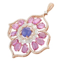 Pendentif à plusieurs saphirs en or rose 18 carats