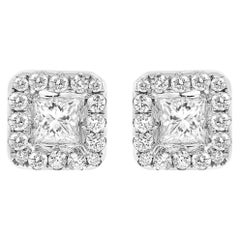 14K White Gold Diamond Earrings