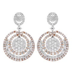 18K Rose White Gold Diamond Earrings
