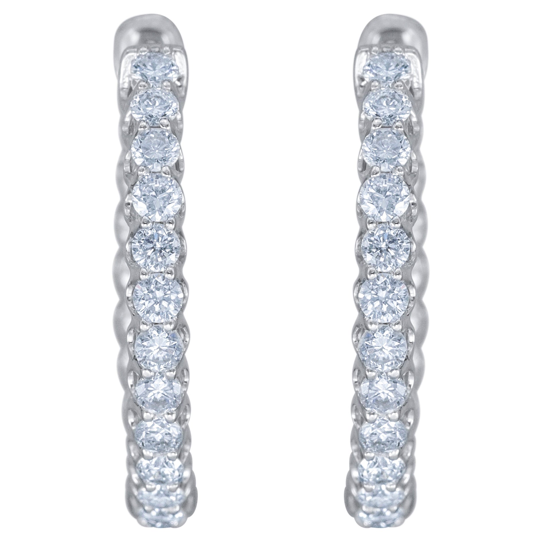 14K White Gold Diamond Earrings