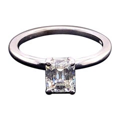 EGL Certifed 1.05ct Natural Diamond 14K White Gold Ring
