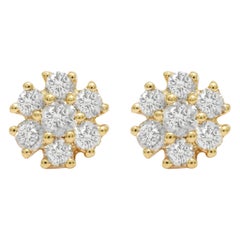 Orecchini con diamanti in oro giallo 14K