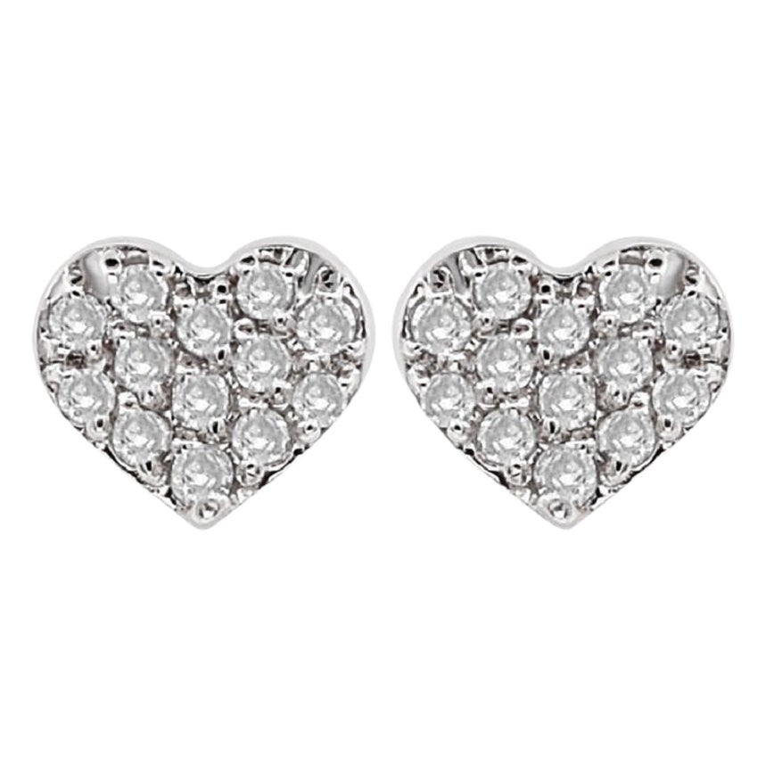 14K White Gold Diamond Earrings For Sale at 1stDibs