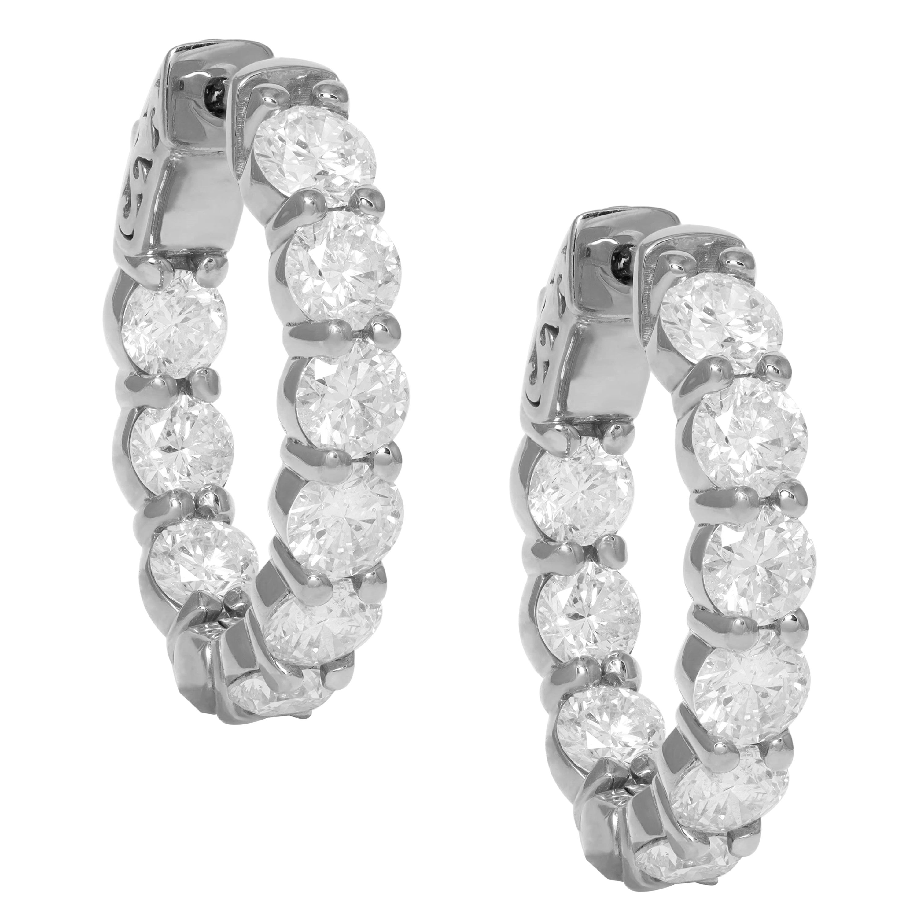 14K Yellow Gold Diamond Earrings For Sale at 1stDibs