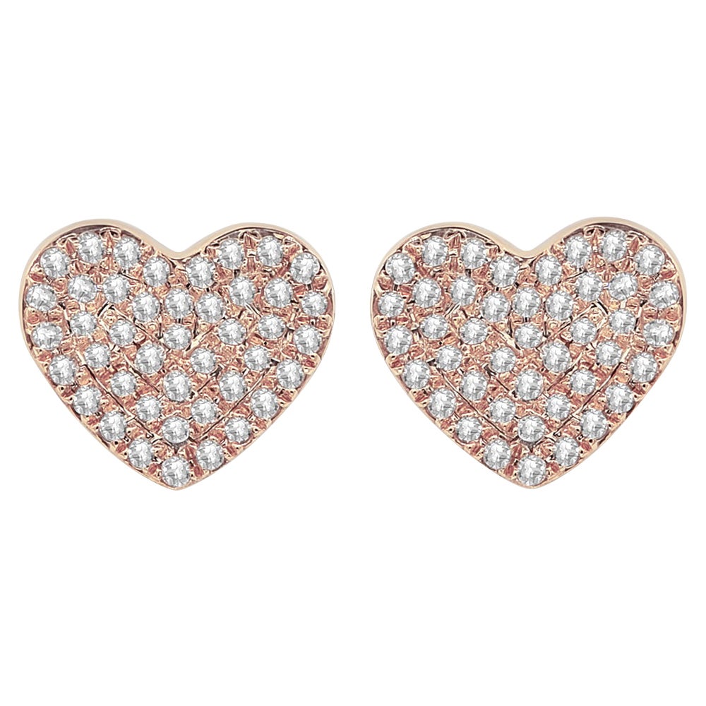 Diamond silver Rose Gold Earrings at 1stDibs