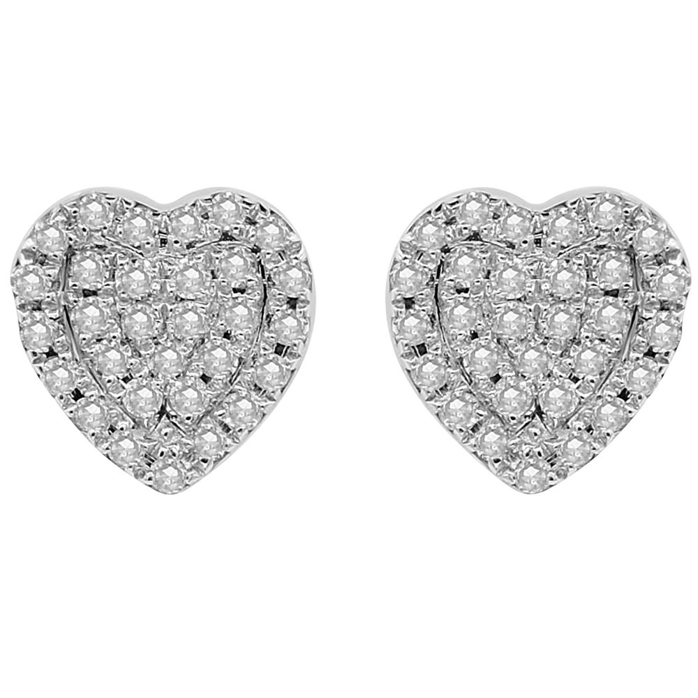 14K White Gold Diamond Earrings For Sale at 1stDibs