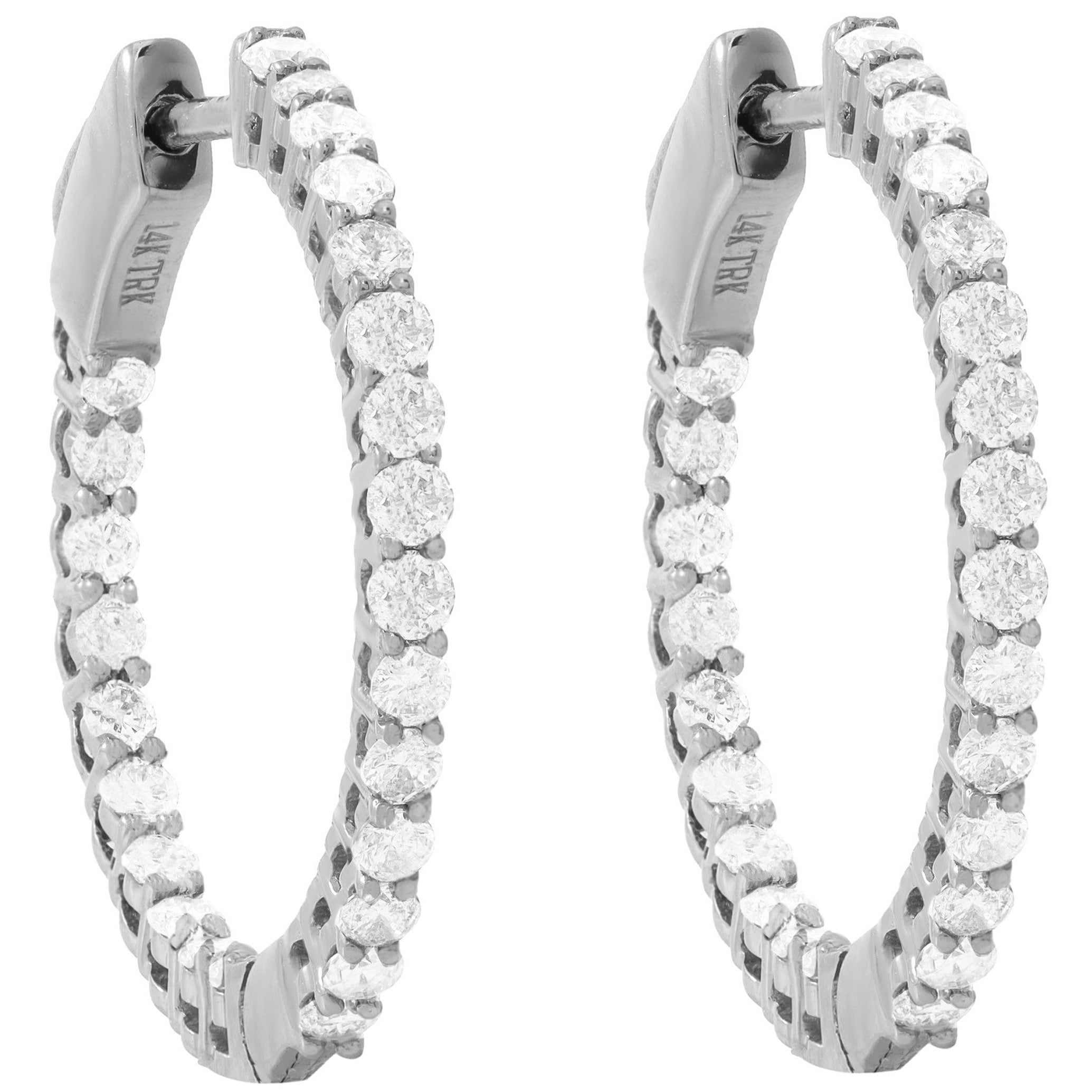 14K White Gold Diamond Earrings