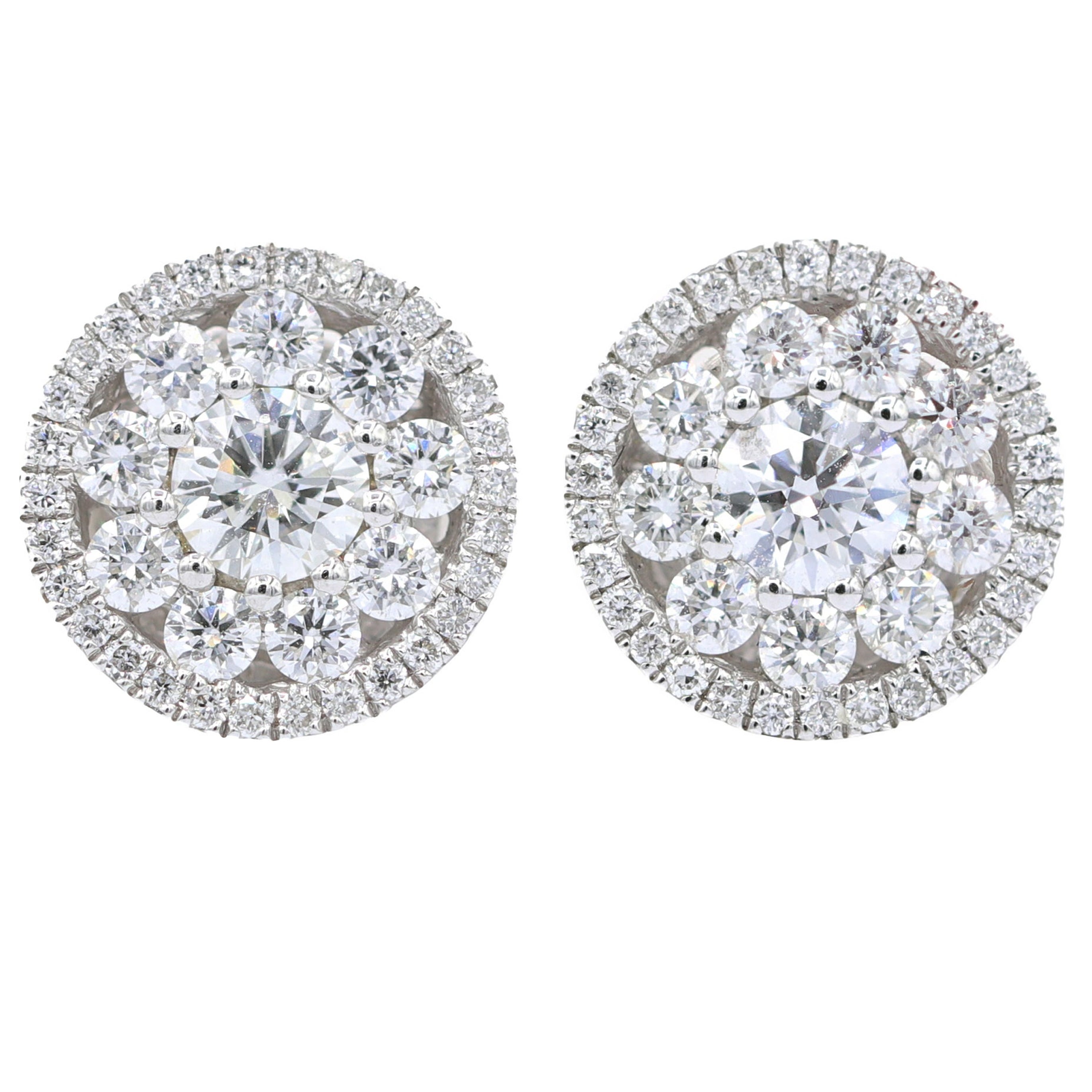 18K White Gold Diamond Earrings For Sale at 1stDibs