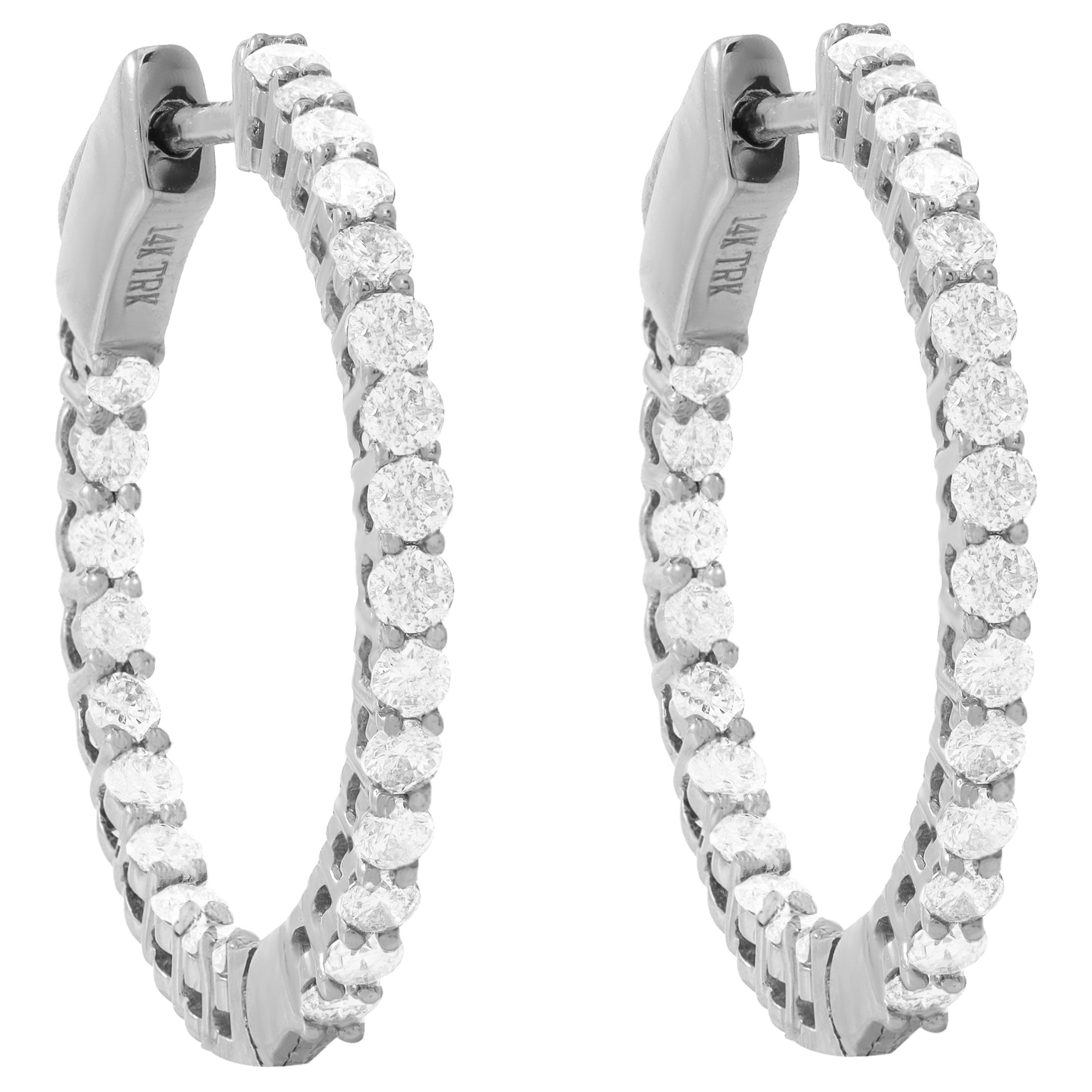 14K White Gold Diamond Earrings