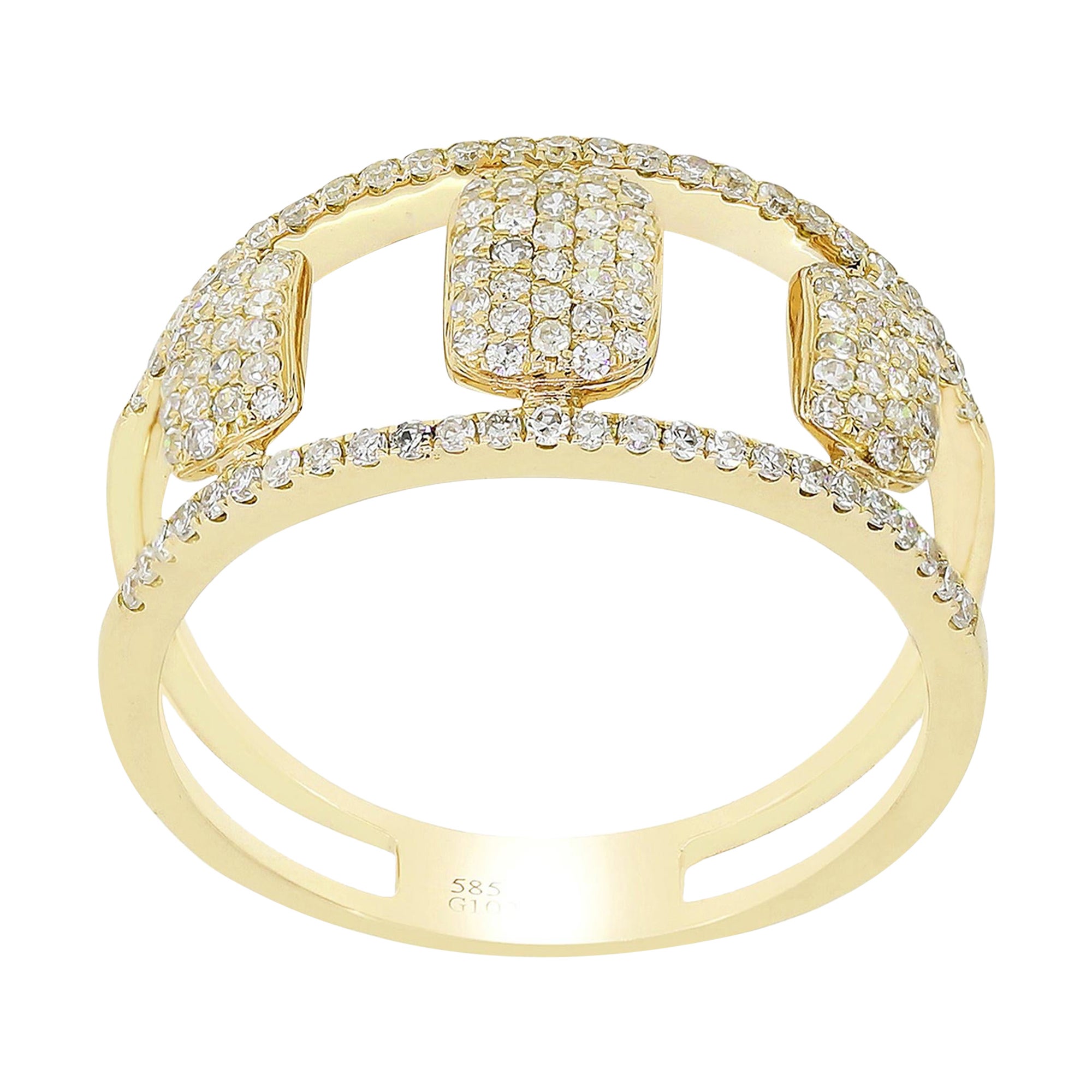 Luxle 0.40 Cttw. Round Pave Diamond Wedding Ring in 14K Yellow Gold