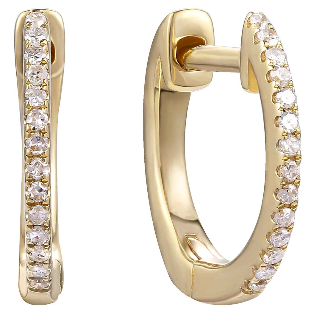 Ohrringe aus 18 Karat Gelbgold mit Diamanten im Angebot