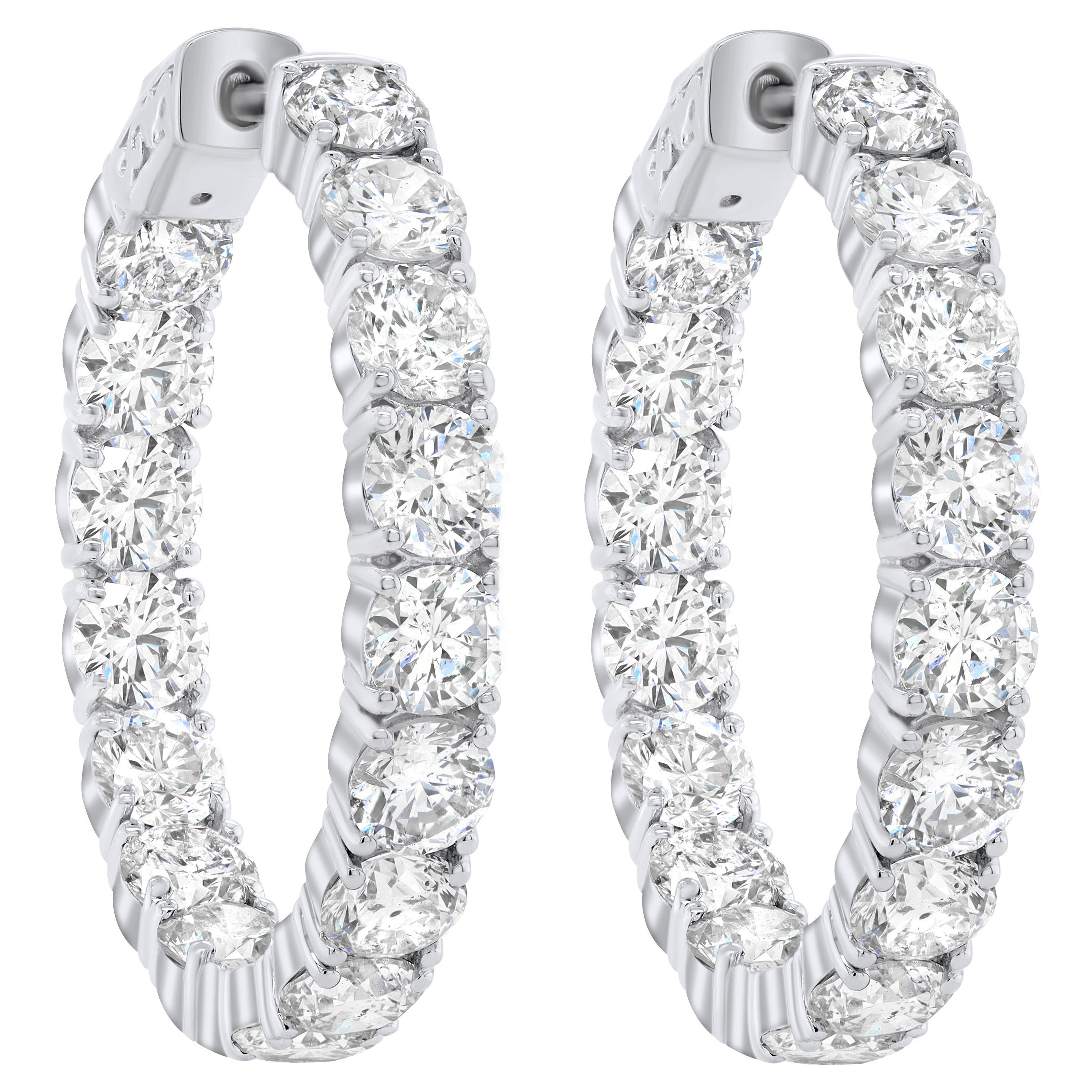 11.80 Carat White Gold Diamond Earrings For Sale