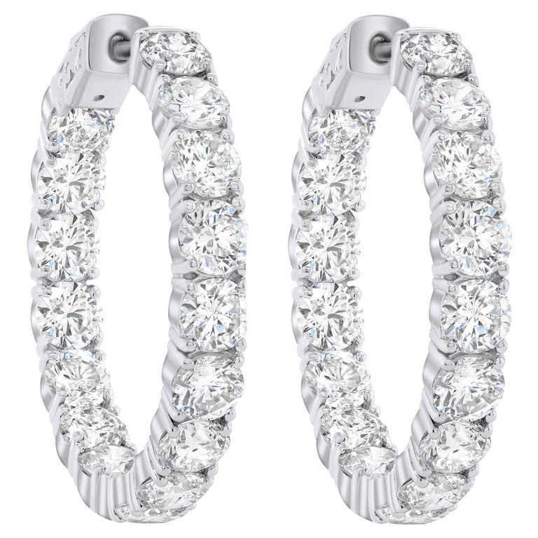 11.80 Carat White Gold Diamond Earrings For Sale at 1stDibs