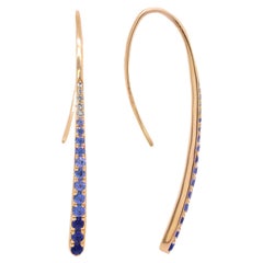 14K Yellow Gold Multicolor Sapphire and Diamond Earrings