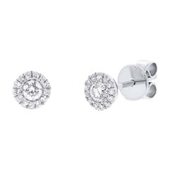 14K White Gold Diamond Earrings