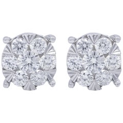 14K White Gold Diamond Earrings
